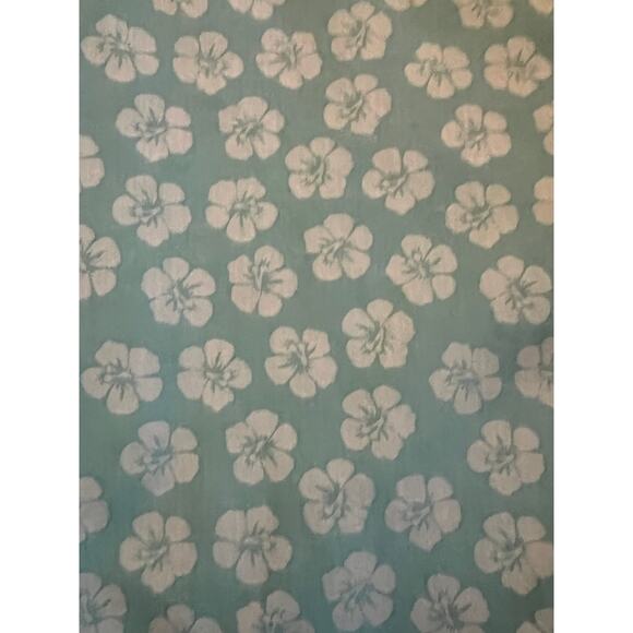 TailorByrd Men’s Short Sleeve Teal Floral Button Up Shirt, M - Picture 2 of 4